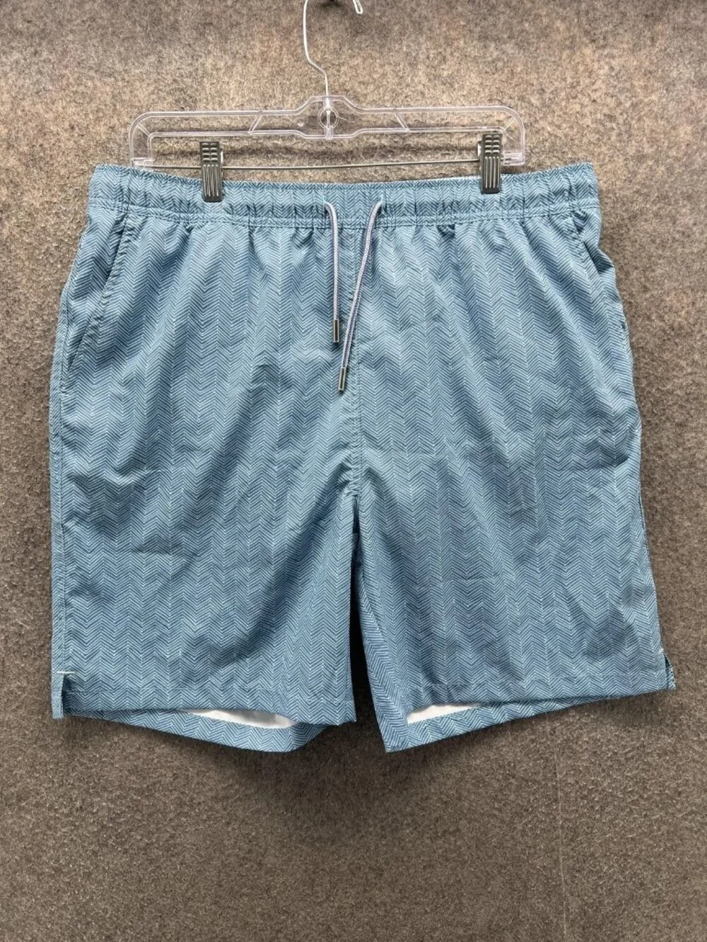 Peter Millar Swim Trunks Mens Large Blue Chevron Mesh Lined Seaside Quick Dry